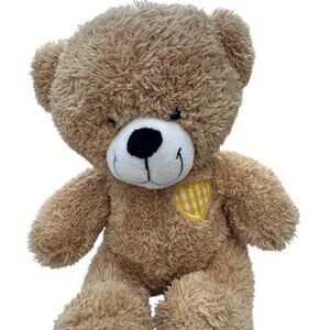 12" Cuddle Bear Teddy Plush Yellow Heart Stuffed Animal Little Tiger Press 2011